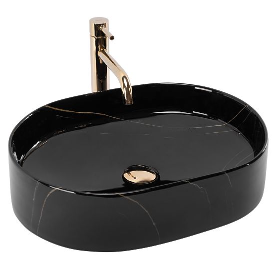 Zeitloses Waschbecken Rea Nadia 50 Black Stone