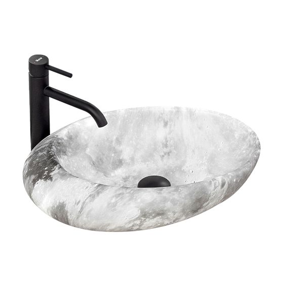 Zeitloses Waschbecken Rea Roxy C Stone L.GREY