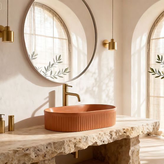 Zeitloses Waschbecken Rea Vanda Cinnamon Matt