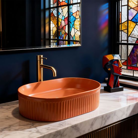 Zeitloses Waschbecken Rea Vanda Cinnamon Matt