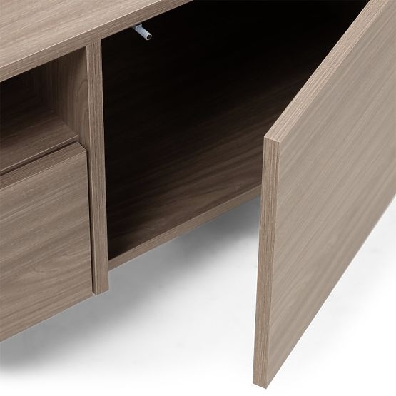 Zweiflügeliger TV-Schrank mit Schublade Kanso, Perleiche