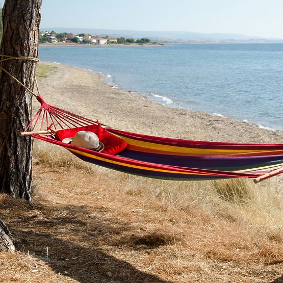 Zweipersonen-Hängematte mit 80 cm Spreizstab 480145A YELLOW