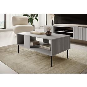 ASENSIO LAW-1 Couchtisch helles Aschgrau, Beine: schwarz