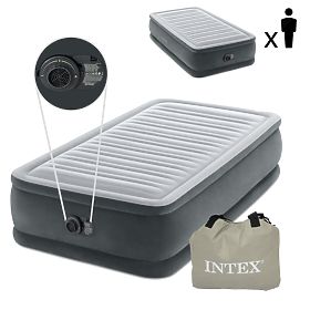 Aufblasbare Matratze 191x99 cm mit Pumpe Einzelbett INTEX DELUXE 64412ND, INTEX