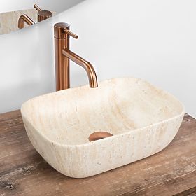 AUFSATZWASCHBECKEN BELINDA MINI TRAVERTINE MATT, Rea