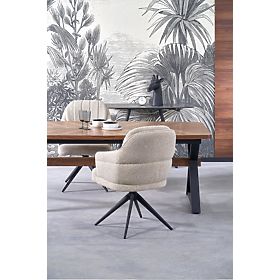 Ausziehbarer Tisch BARON, Nussbaum / Schwarz (2p=1Stk), Halmar