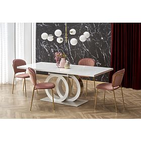 Ausziehbarer Tisch GALARDO, weiß / gold (3p=1ks)