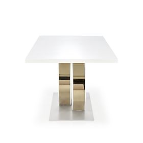 Ausziehbarer Tisch GALARDO, weiß / gold (3p=1ks)