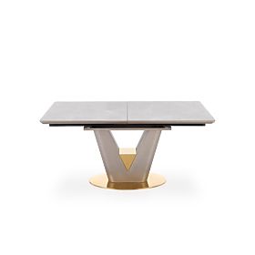 Ausziehbarer Tisch VALENTINO hellgrau/gold