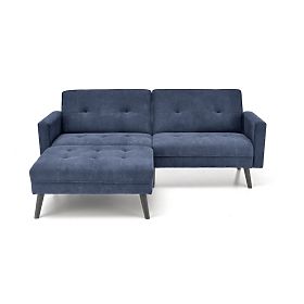 Ausziehbares Sofa CORNELIUS mit Ecksofa-Funktion blau (1p=1Stk), Halmar
