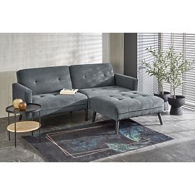 Ausziehbares Sofa CORNELIUS mit Ecksofa-Funktion grau (1p=1Stk), Halmar