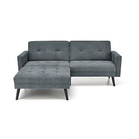 Ausziehbares Sofa CORNELIUS mit Ecksofa-Funktion grau (1p=1Stk), Halmar