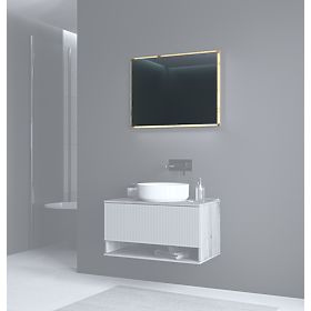 AVIOLA Spiegel 80 cm + LED Eiche Artisan