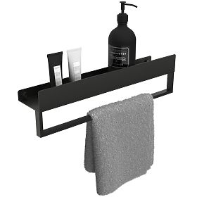 Badezimmerablage für die Badewanne SF01 45cm Schwarz Matt