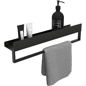 Badezimmerablage für die Badewanne SF01 60 cm schwarz matt, Rea