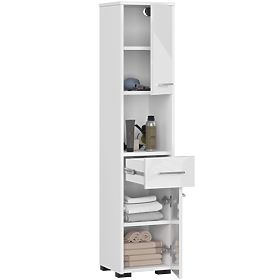 BADEZIMMERSCHRANK FIN 2D 1SZ 1W PK WEISS / WEISS GLANZ