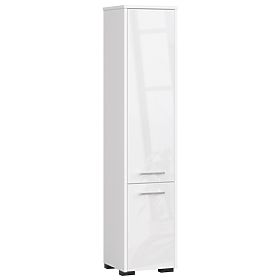 BADEZIMMERSCHRANK FIN HOCHSCHRANK 30 2D 140cm WEISS HOCHGLANZ