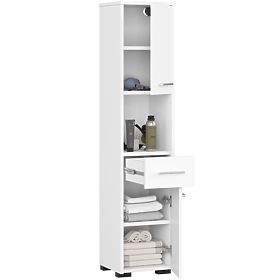 BADEZIMMERSCHRANK FIN SÄULE 30 2D 1SZ 1W 140cm PK WEIß