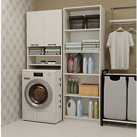 Badezimmerschrank über der Waschmaschine POLA DK KASCHMIR BEIGE Regal Säule 180X64X30