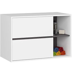 BADEZIMMERSCHRANK UNTER DEM WASCHBECKEN VAMI W90 2SZ 2P PK WEISS / GRAPHITGRAU