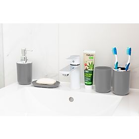 Badezimmerset FLORES 6-teilig grau