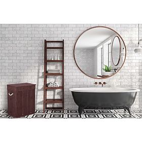 Bambus-Wäschekorb mit Deckel 100L Wenge