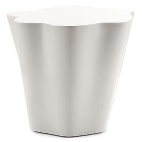 Beistelltisch Bow 49 cm, graubeige, glänzend, abgerundete Formen, lectus