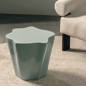 Beistelltisch Bow 49 cm, salbeigrün, glänzend, abgerundete Formen, lectus