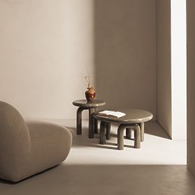 Beistelltisch Flambe 50 cm, grün/grau, glänzend