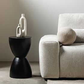 Beistelltisch Lavia 35 cm, schwarz, Mangoholz, lectus