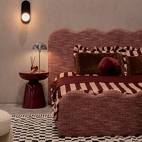 Beistelltisch Logan 40 cm, Burgund/Kirsche, glänzend, lectus