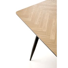 BERTO Tischplatte - natur, Bein - schwarz (2p=1 Stk)
