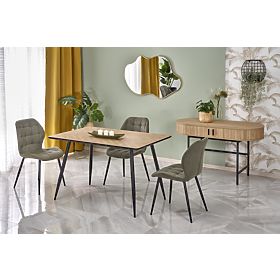 BERTO Tischplatte - natur, Bein - schwarz (2p=1 Stk), Halmar