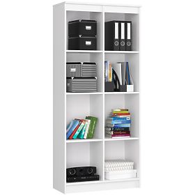 BÜROREGAL R 80 cm CLP 8 FÄCHER WEISS