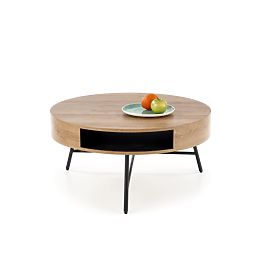 Camila Couchtisch – schwarz / goldene Eiche