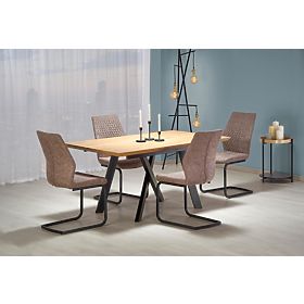 CAPITAL Tisch 180-240 cm, Goldene Eiche / Schwarz (2p=1 Stück), Halmar