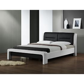 CASSANDRA 120 cm Bett weiß-schwarz (3p=1Stk), Halmar