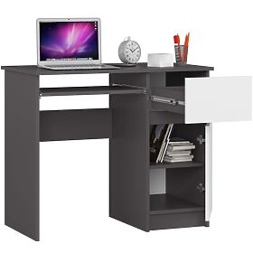 COMPUTERTISCH PIKSEL PK GRAU / WEIß - RECHTS