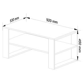 COUCHTISCH ALEX EICHE SONOMA / SCHWARZ