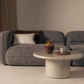 Couchtisch Arce 80 cm, dunkelbeige, matt