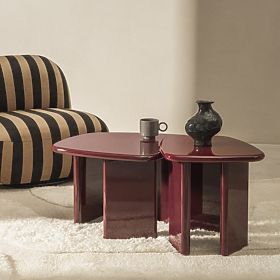 Couchtisch Barmi, Burgund/Kirsche, glänzend