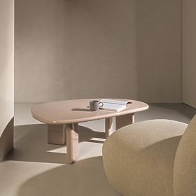 Couchtisch Cameron 130 cm, nude, glänzend