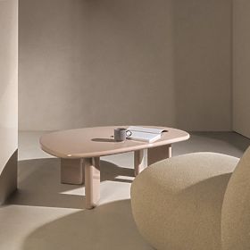 Couchtisch Cameron 130 cm, nude, glänzend