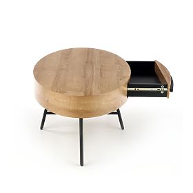 Couchtisch Carolina – schwarz/goldene Eiche