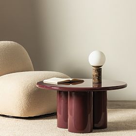 Couchtisch Everett 80 cm, burgund, glänzend, lectus