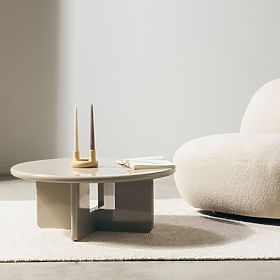 Couchtisch Vinto 80 cm, beige, glänzend, lectus