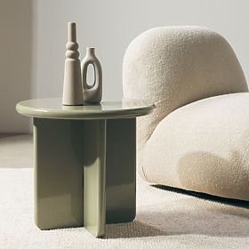 Couchtisch Vivid 50 cm, olivgrün, glänzend, lectus