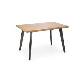 DICKSON 2 ausziehbarer Tisch 150-210/90 cm, Platte - natur, Beine - schwarz (2p=1Stk), Halmar