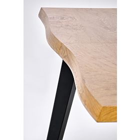 DICKSON 2 ausziehbarer Tisch 150-210/90 cm, Platte - natur, Beine - schwarz (2p=1Stk), Halmar