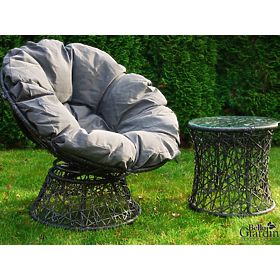 Drehstuhl aus grauem Technorattan TWIST